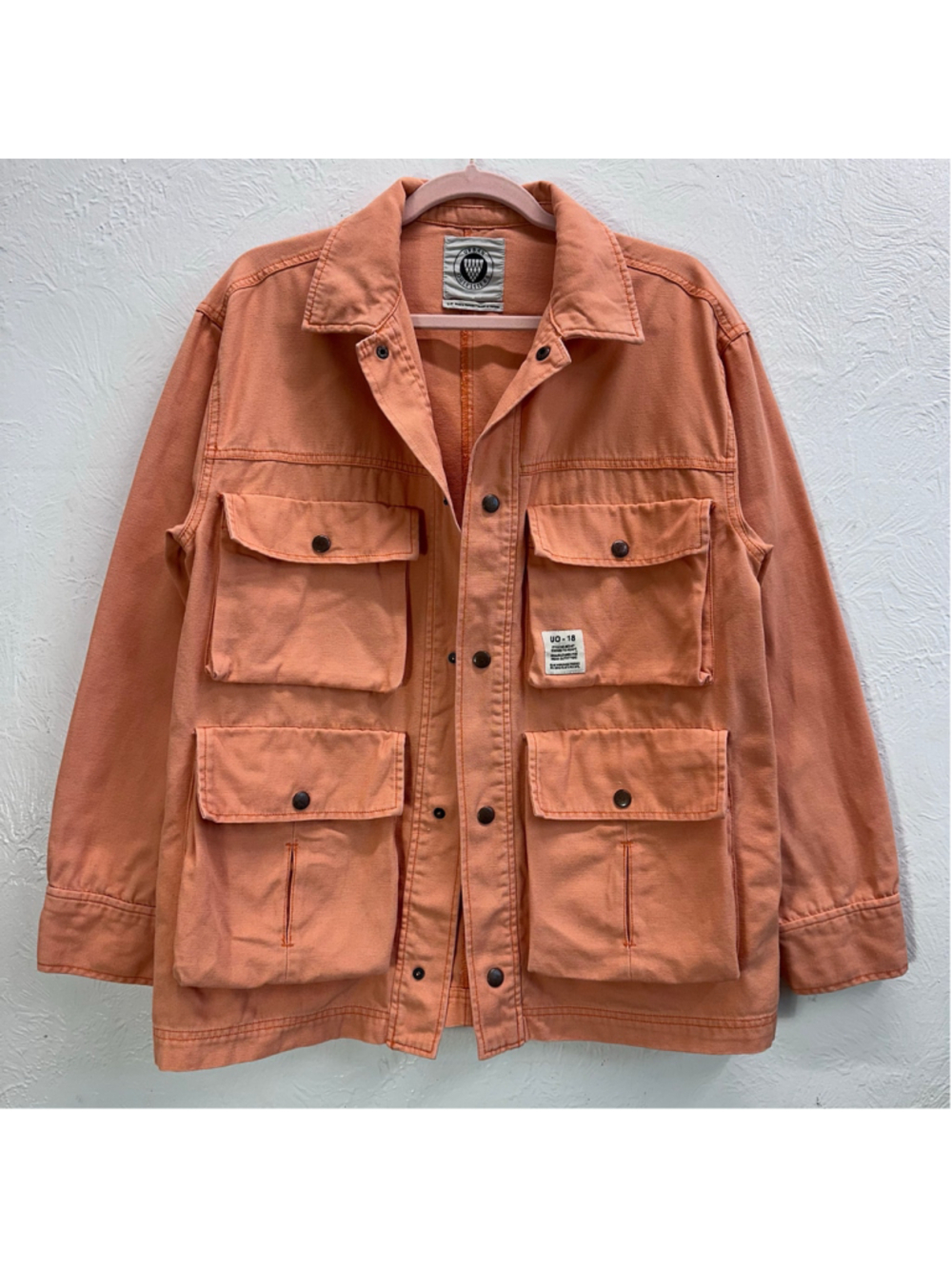 Urban Outfitters UO-18 Derrek Canvas Utility Field Jacket Peach Orange Men’s Sm